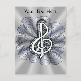Postal Música Treble Clef Silver