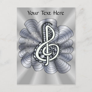 Postal Música Treble Clef Silver