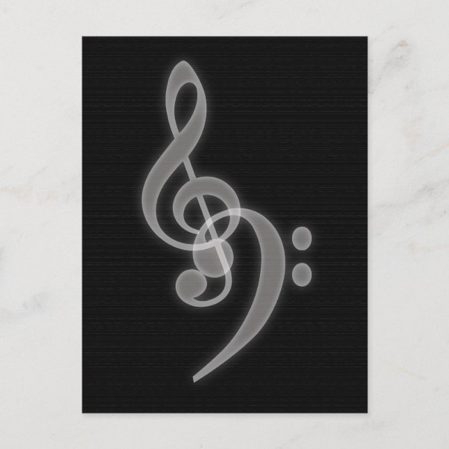 Postal Música - Treble y Bass Clef - Postcard (Anverso)