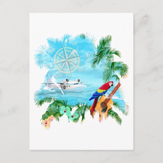 Postal Música tropical de playa (Anverso)