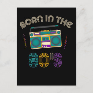 Postal Música vieja escuela de los 80 Cumpleaños con músi