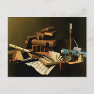 Postal Música y Literatura por William Harnett, Arte Fino