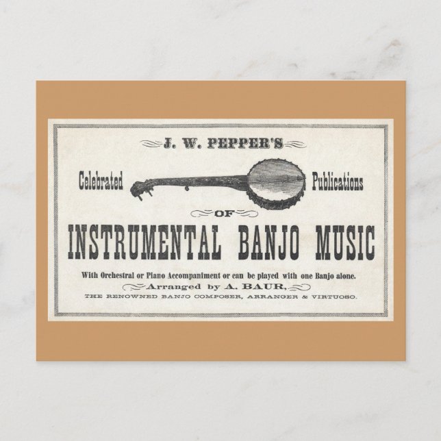 Postal musical banjo (Anverso)