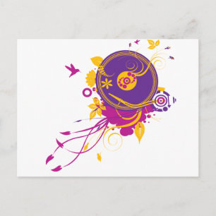 Postal musical colorida