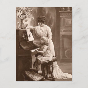Postal musical de piano infantil