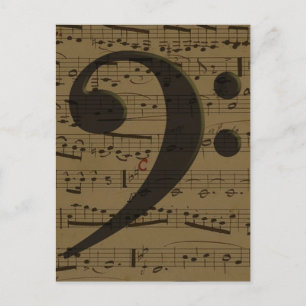 Postal Musical Treble Clef Sheet Music Classic