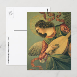 Postal Músico Ángel, Melozzo da Forli, Arte del Renacimie