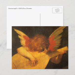 Postal Músico Ángel tocando el laúd por Rosso Fiorentino