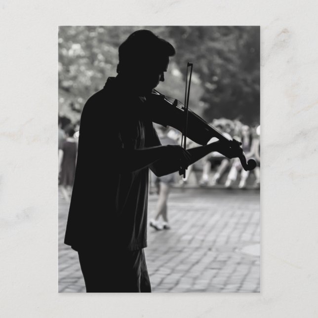 Postal Músico callejero de Nueva York (Anverso)