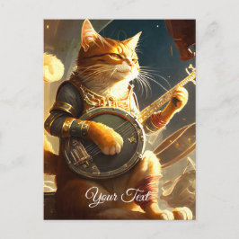 Postal Músico De Gato.