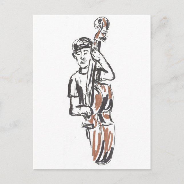 Postal Músico de jazz (Anverso)