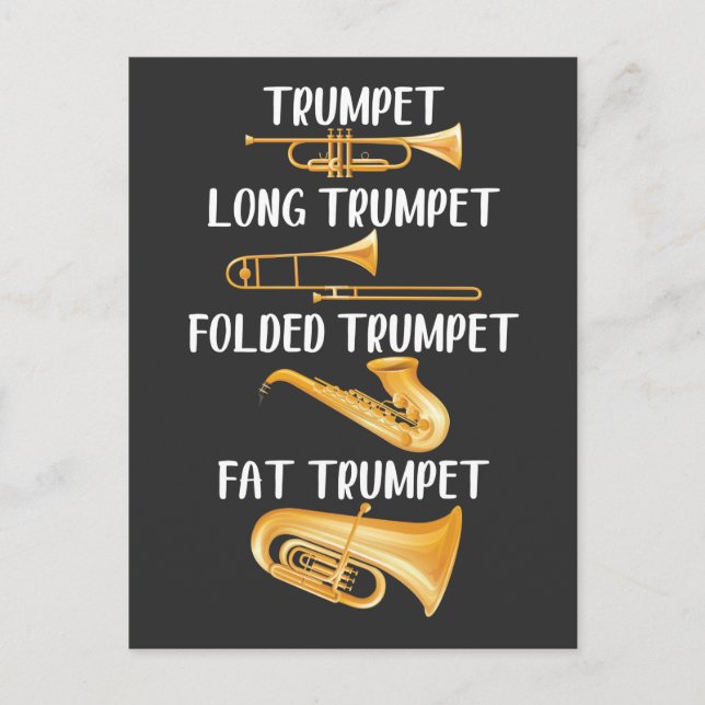 Postal Músico de Trumpets Player Music Instrucian (Anverso)