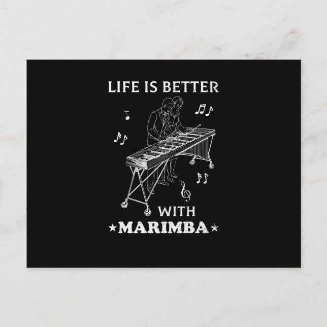 Postal Músico de Vibraphone del Jugador de Xilófono Marim (Anverso)