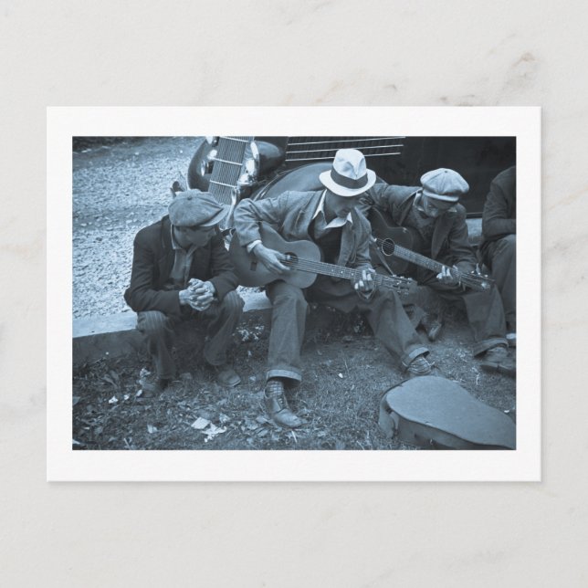 Postal Músicos callejeros, Maynardville, Tennessee, 1935 (Anverso)