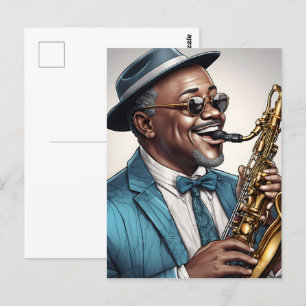 Postal músicos de jazz