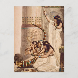 Postal Músicos del Templo del Antiguo Egipto 