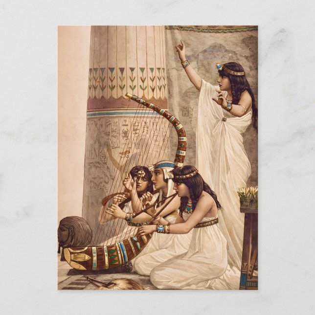 Postal Músicos del Templo del Antiguo Egipto  (Anverso)