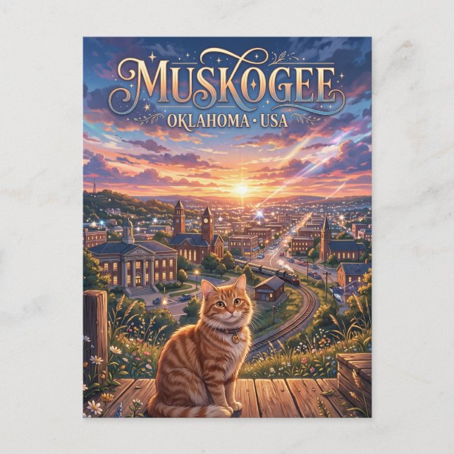 Postal Muskogee, Oklahoma, EE. UU. (Anverso)