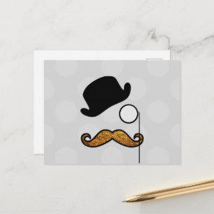 Postal Mustache, bigote, cefalea, monóculo, Gorra de Bowl