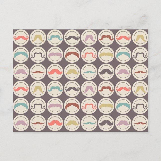 Postal Mustache del manillar de moda retro (Anverso)