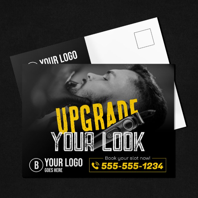 Postal Mustache estilo de la peluquería audaz y moderna (Subido por el creador)