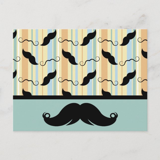Postal Mustache, manillar negro, regalo para papá! (Anverso)