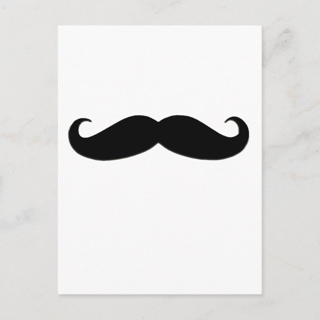 Postal Mustache negro o bigote negro para regalos diverti (Anverso)