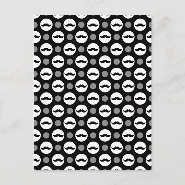 Postal Mustache Polka Dots (Anverso)