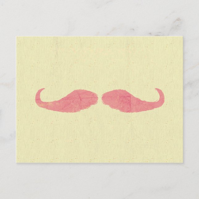 Postal Mustache rosa (Anverso)