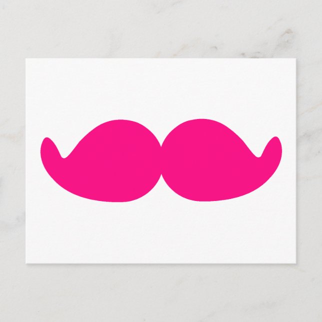 Postal Mustache rosa bigote rosa bigote de bigote rosado  (Anverso)