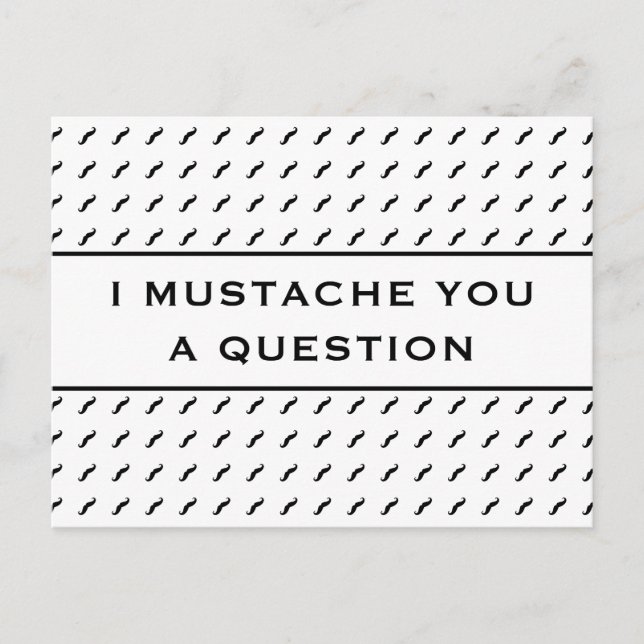 Postal Mustache You A Question Mod Stripe (Anverso)