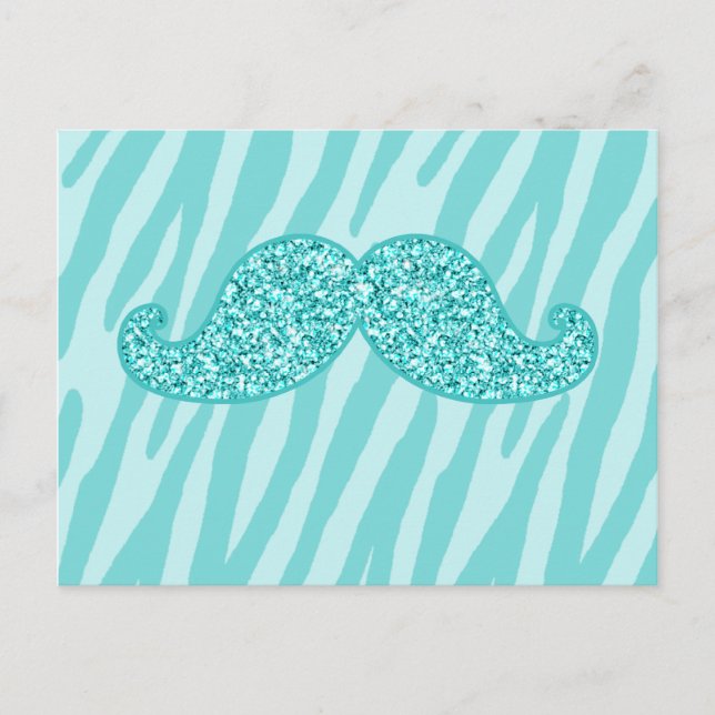 POSTAL MUSTACHE ZEBRA, PURPURINA VERDE AZULADO DE NIÑAS (Anverso)