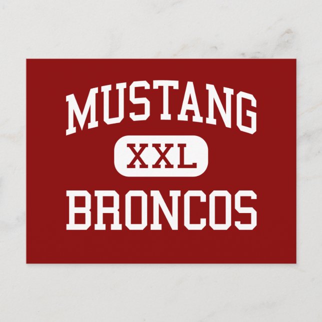 Postal Mustang - Broncos - Escuela Secundaria - Mustang O (Anverso)