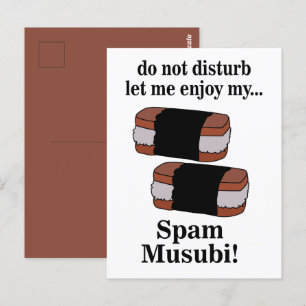 Postal Musubi Déjame Disfrutar Mi Spam Musubi