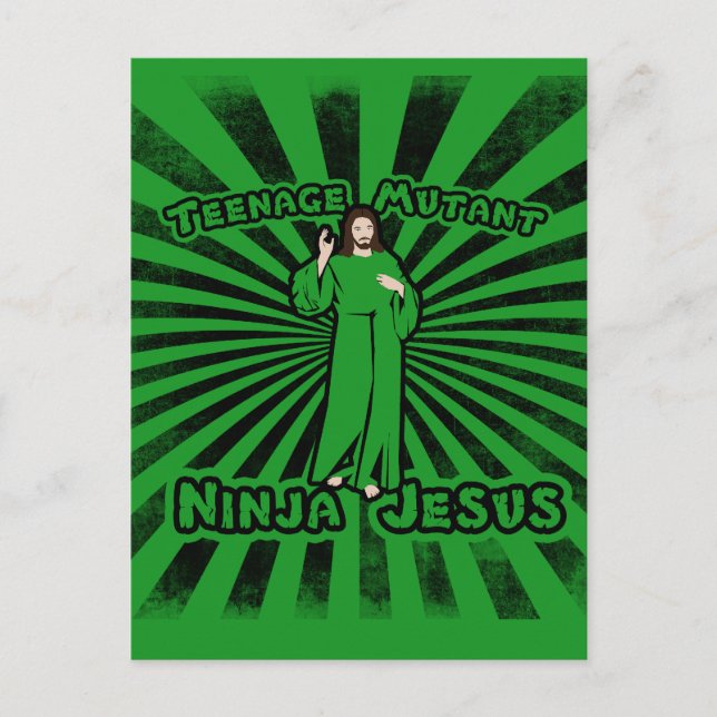 Postal Mutante adolescente Ninja Jesus (Anverso)