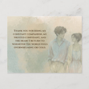 Postal Mutual Gratitude Love Quote Postcard Gentle Pres
