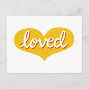 Postal MUY AMADO - Corazón de amor amarillo -