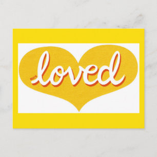 Postal MUY AMADO - Corazón de amor amarillo