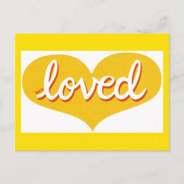 Postal MUY AMADO - Corazón de amor amarillo (Anverso)
