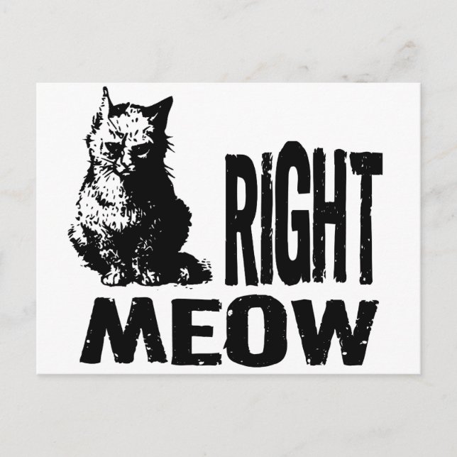 Postal ¡MUY BIEN! Funny Evil Kitty (Anverso)