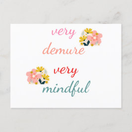 Postal muy Demure, muy devota muy atenta