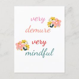 Postal muy Demure, muy devota muy atenta