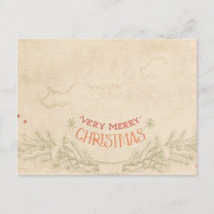 Postal Muy Feliz Navidad Vintage Old