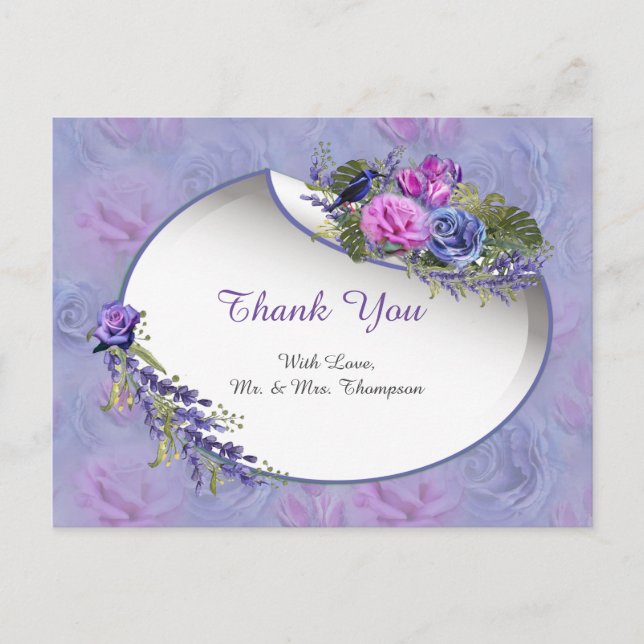 Postal Muy peri acuarela, Rosas, tulipanes (Anverso)