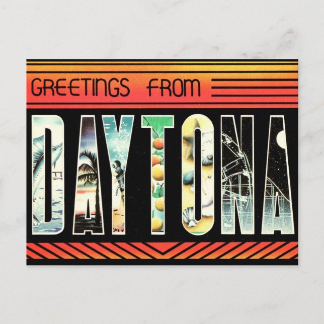 Postal Muy Retro Daytona Beach Florida (Anverso)