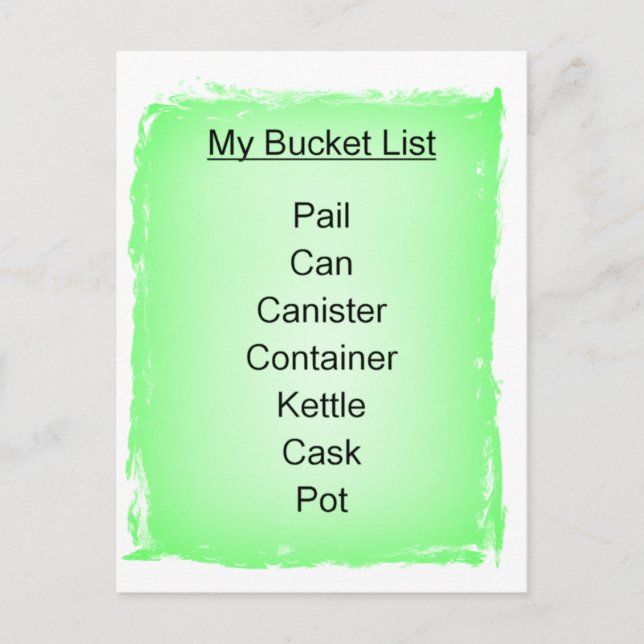 Postal My Bucket List (Anverso)