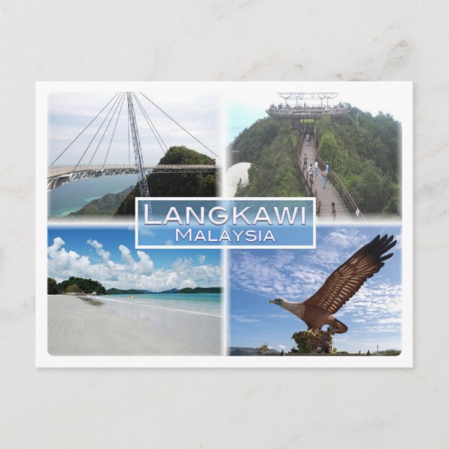 Postal MY Langkawi - Puente Sky - Cable Car - Playa Kedah (Anverso)