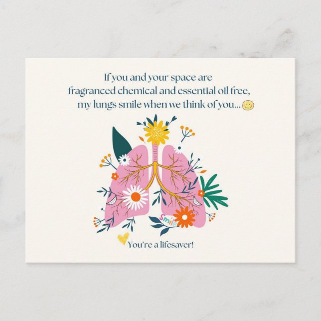 Postal My Lungs Smile When We Think of You (Anverso)