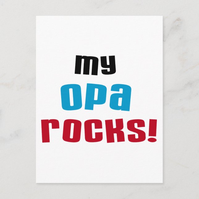 Postal My Opa Rocks Camisetas y regalos (Anverso)