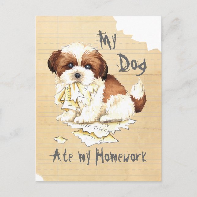 Postal My Shih Tzu Ate my Homework (Anverso)